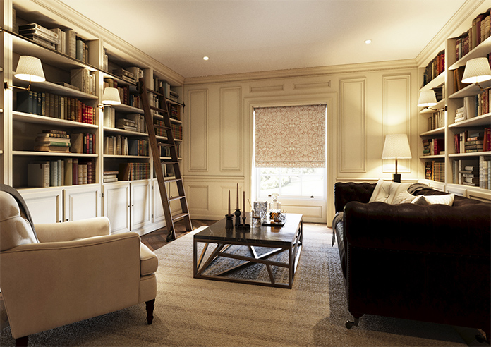 William Morris At Home Sunflower, Madder - Roman Blind - Image 6